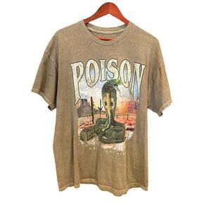 Poison Snake Graphic Watch Your Step Green Graphic T-Shirt‎ Men’s Large
